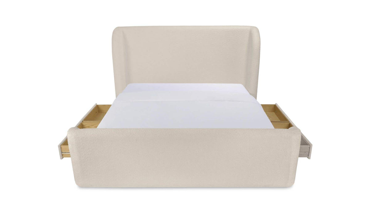 Sophia King Storage Bed Cream Chenille by Moe's Home Collection - view 7