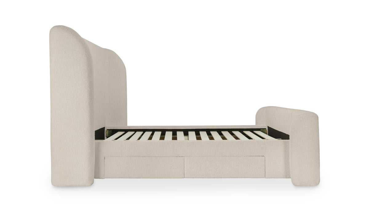 Sophia King Storage Bed Cream Chenille by Moe's Home Collection - view 9