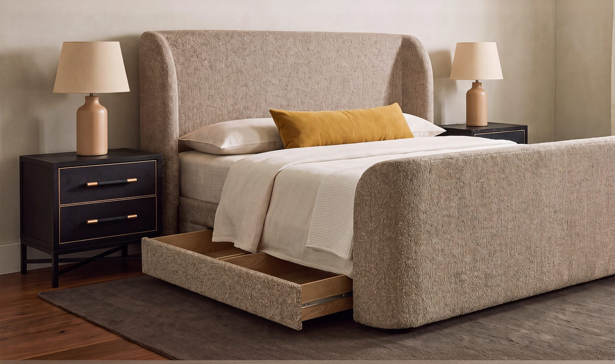 Sophia King Storage Bed Speckled Light Brown by Moe's Home Collection - view 4