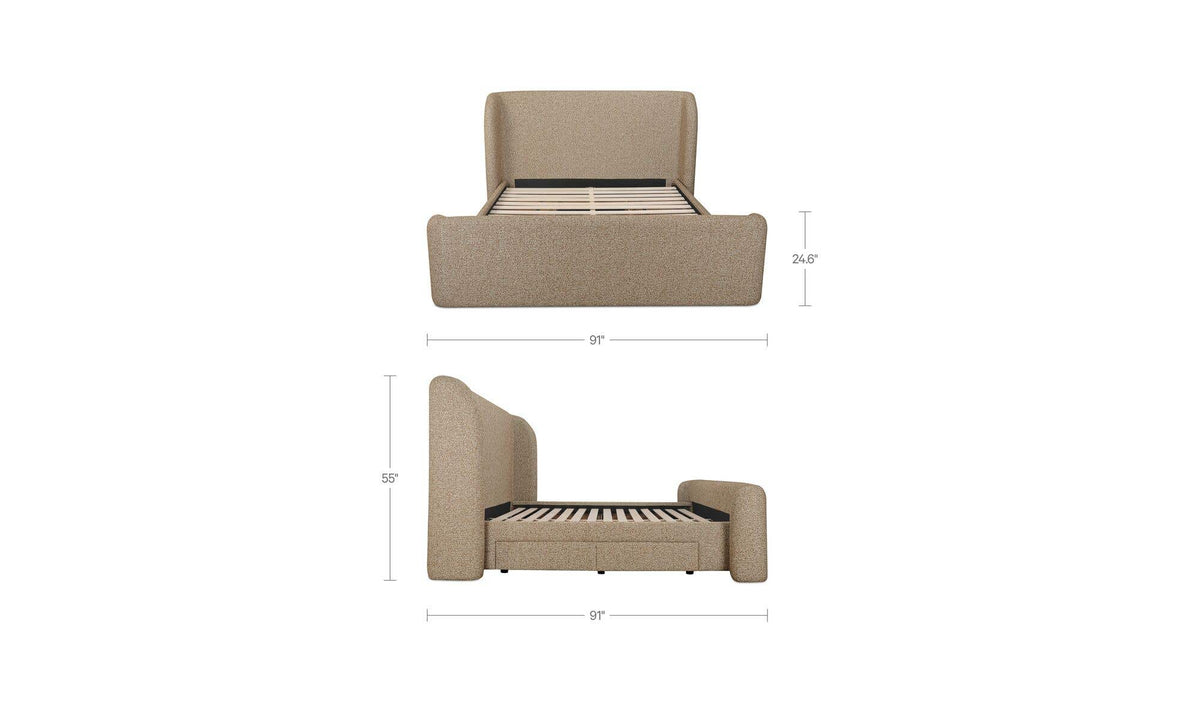 Sophia King Storage Bed Speckled Light Brown by Moe's Home Collection - view 17