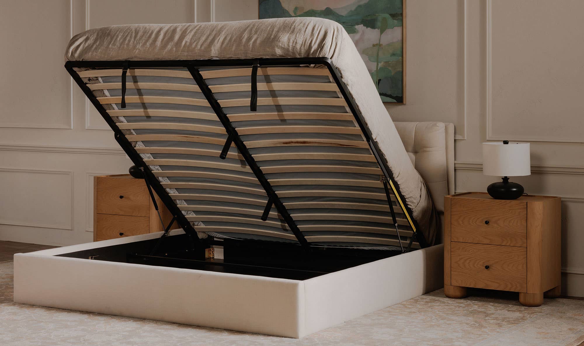 Sebastion Queen Storage Bed Cream by Moe's Home Collection - view 9