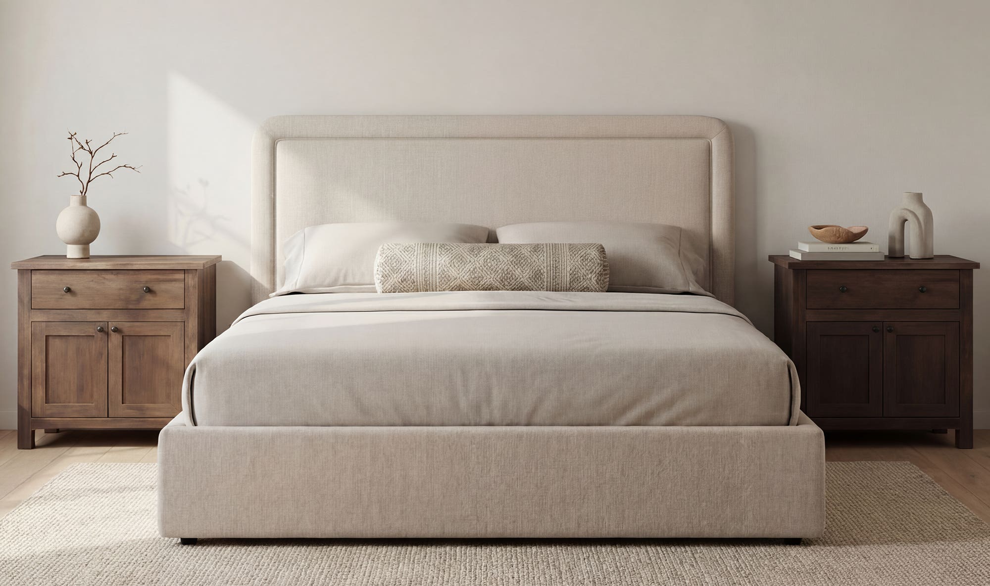 Simon Queen Storage Bed Flecked Beige by Moe's Home Collection - view 4