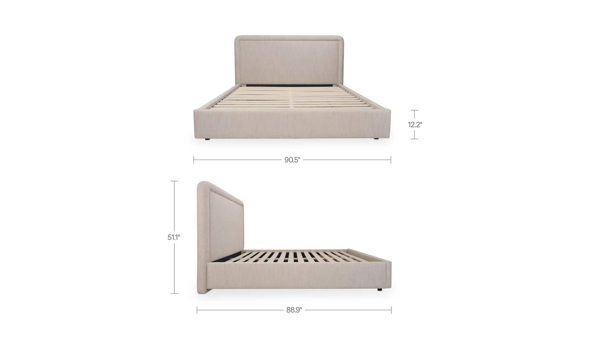 Simon King Storage Bed Flecked Beige by Moe's Home Collection - view 15