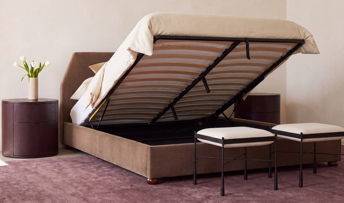 Alfie Queen Storage Bed Light Brown by Moe's Home Collection - view 4