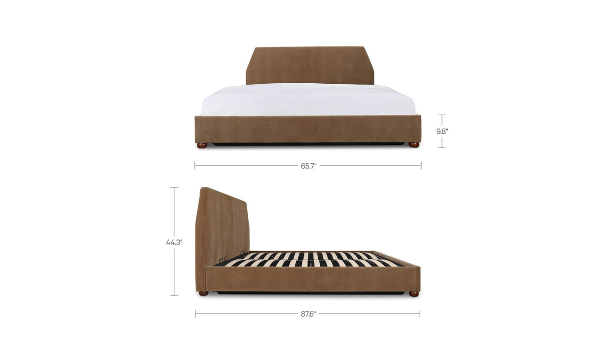 Alfie Queen Storage Bed Light Brown by Moe's Home Collection - view 16