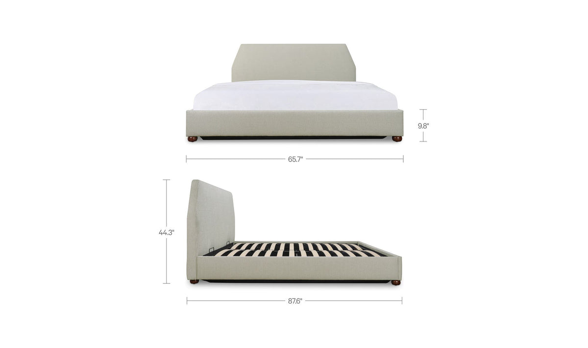 Alfie Queen Storage Bed Green Stripe by Moe's Home Collection - view 16