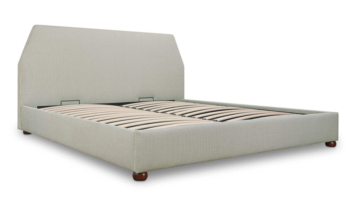 Alfie Queen Storage Bed Green Stripe by Moe's Home Collection - view 7