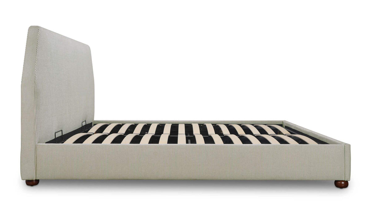 Alfie Queen Storage Bed Green Stripe by Moe's Home Collection - view 8