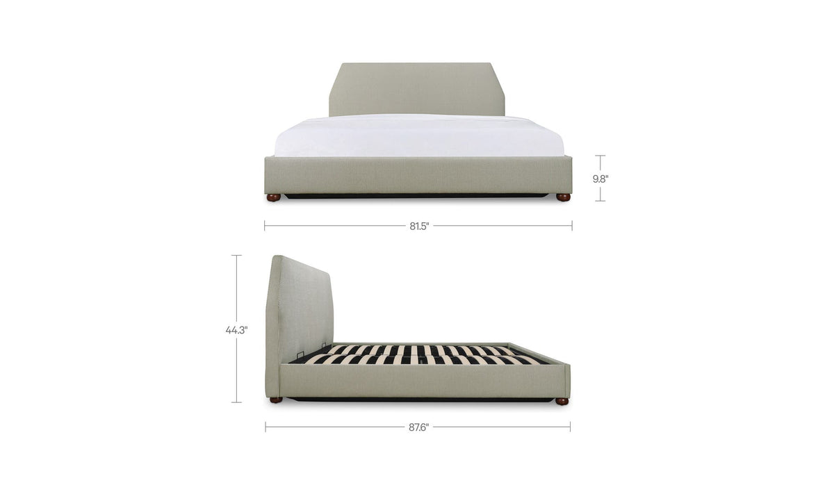 Alfie King Storage Bed Green Stripe by Moe's Home Collection - view 16