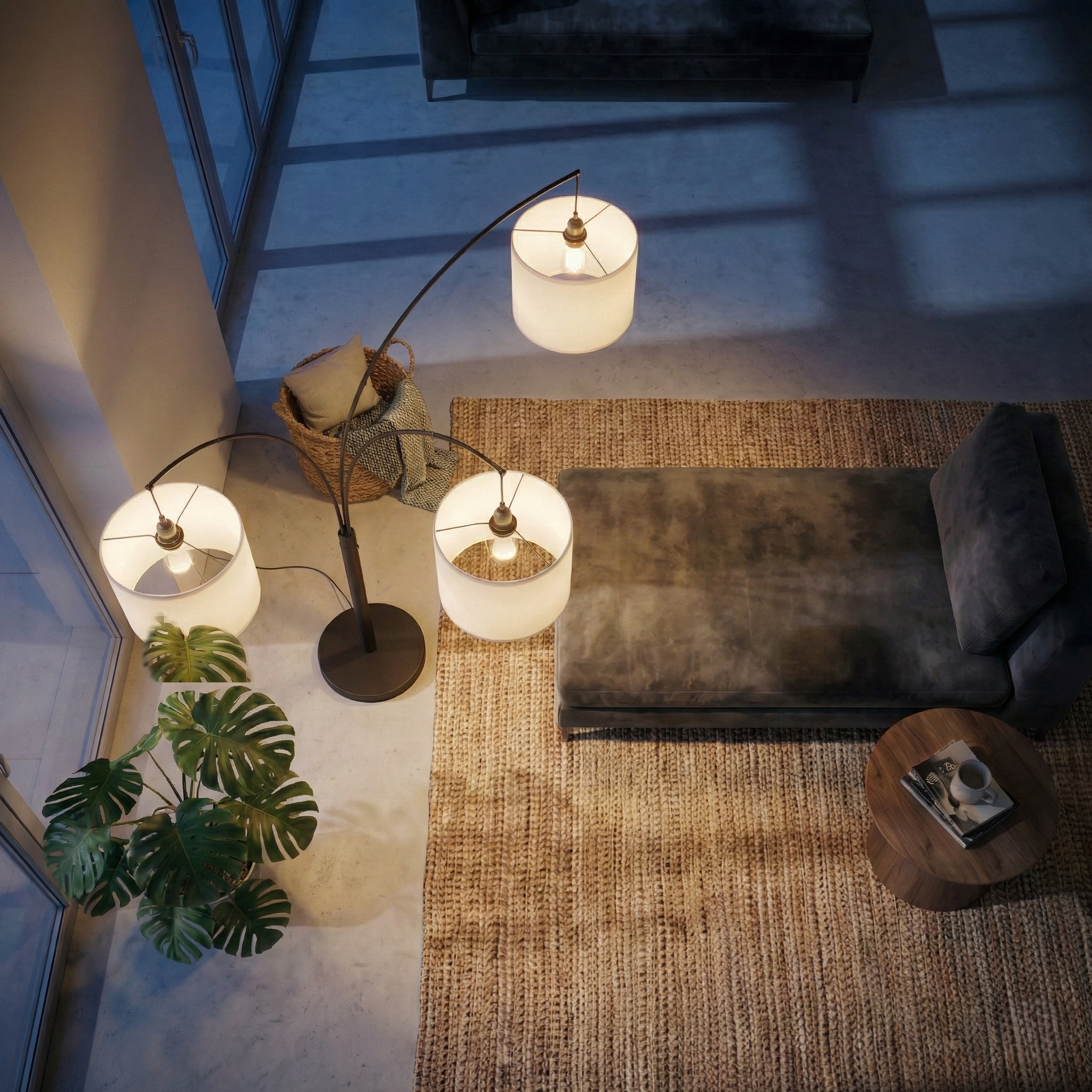Royal 3-Arm Metal Arc Floor Lamp | Oil Rubbed Bronze