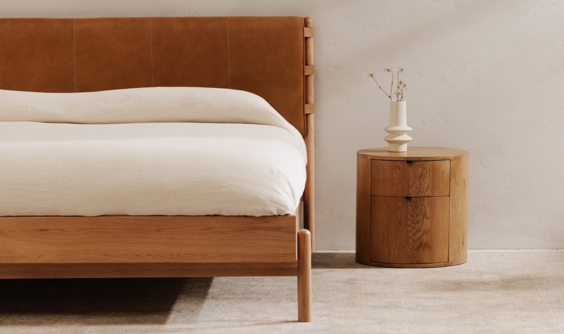 Theo 2 Drawer Nightstand Natural by Moe's Home Collection - view 10