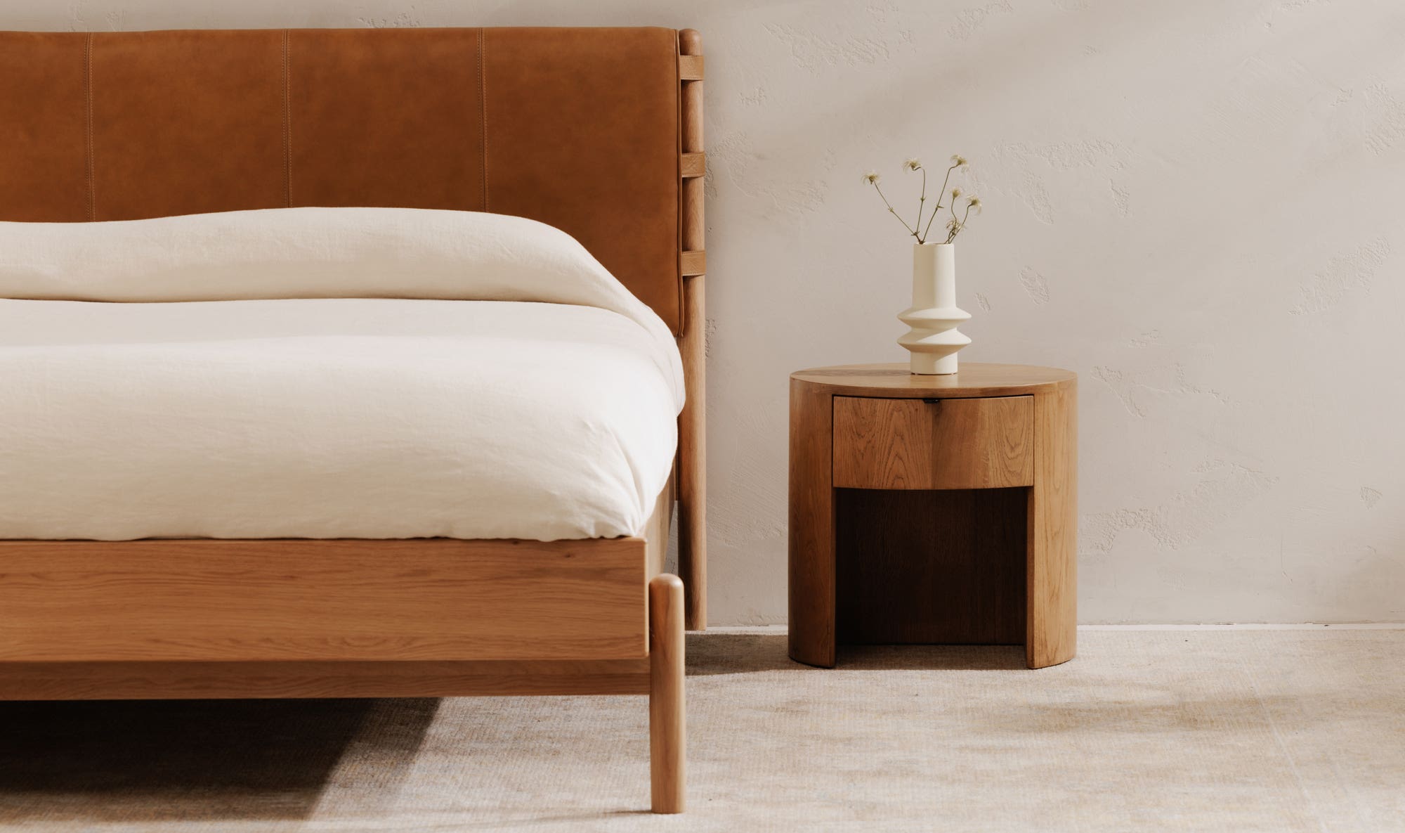 Theo 1 Drawer Nightstand Natural by Moe's Home Collection - view 13