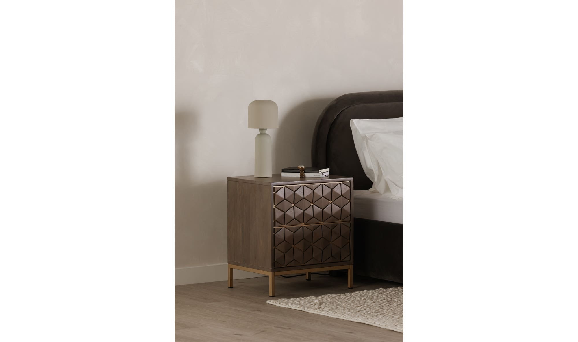 Corolla Nightstand Light Grey by Moe's Home Collection - view 4