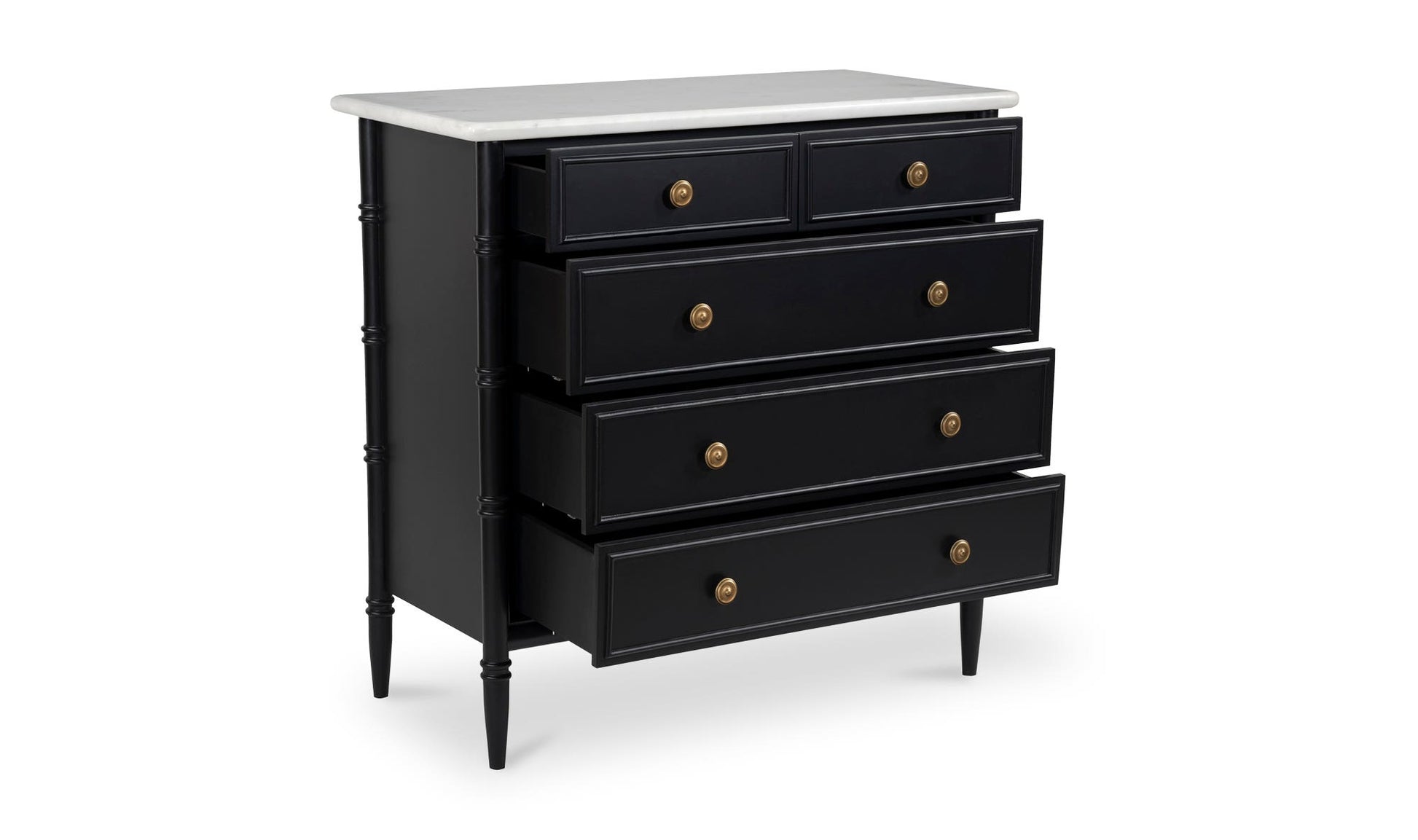 Eleanor 5 Drawer Chest Black by Moe's Home Collection - view 12