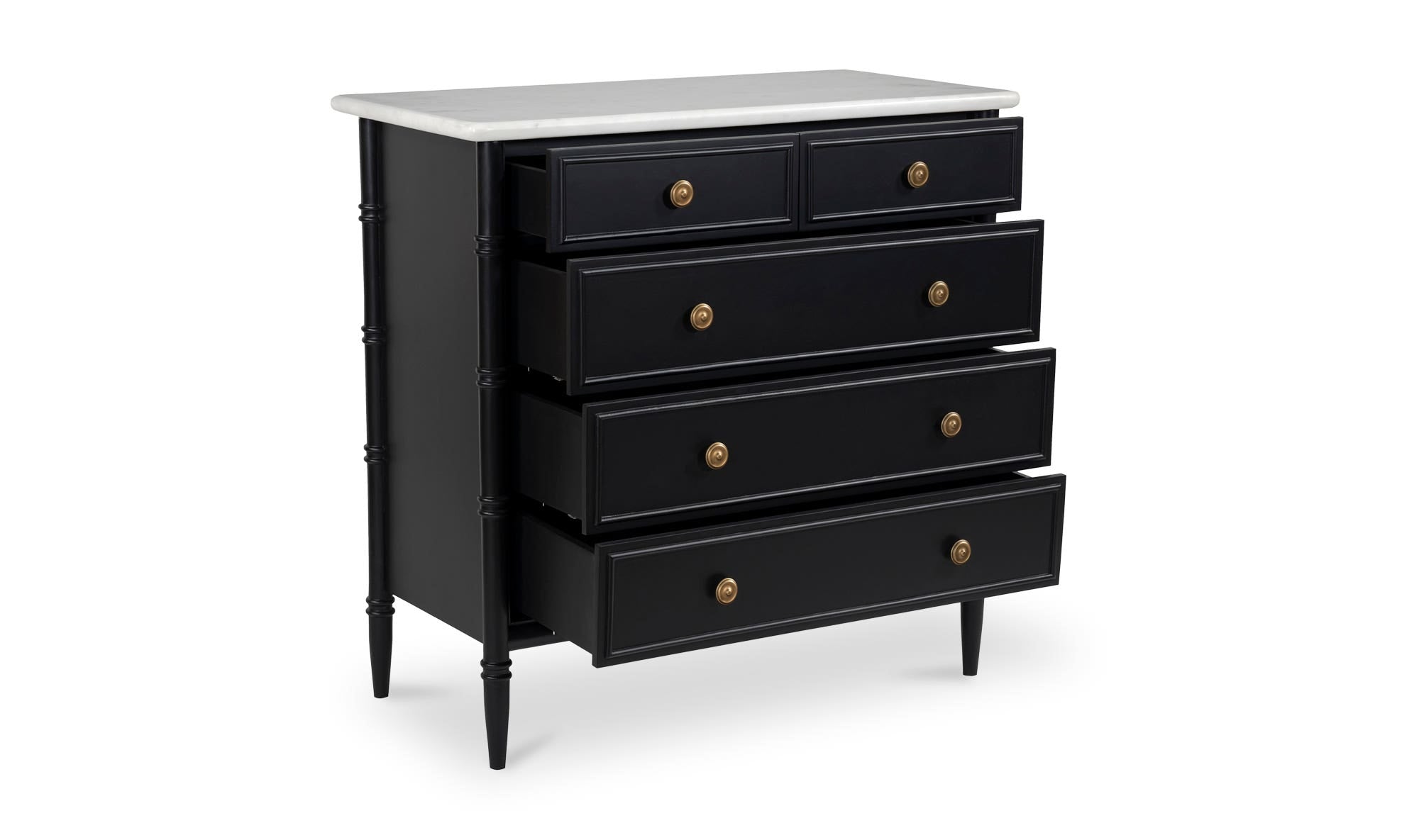 Eleanor 5 Drawer Chest Black by Moe's Home Collection - view 12