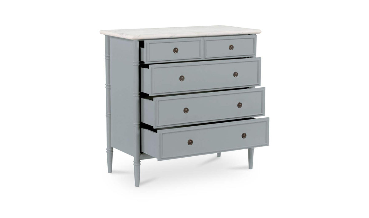 Eleanor 5 Drawer Chest Light Blue by Moe's Home Collection - view 5