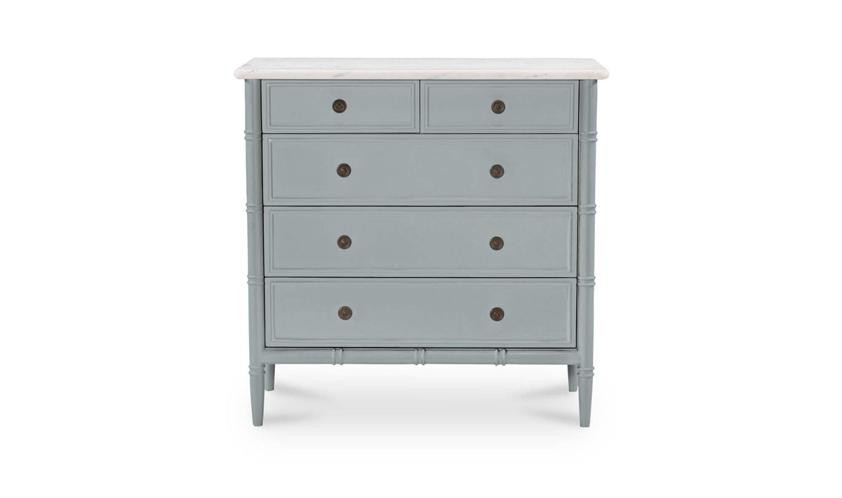 Eleanor 5 Drawer Chest Light Blue by Moe's Home Collection - view 2