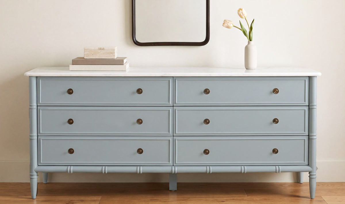 Eleanor 6 Drawer Dresser Light Blue by Moe's Home Collection - view 3