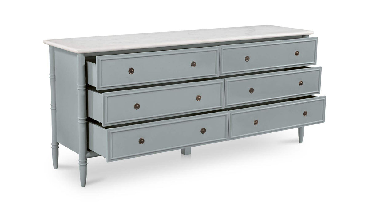 Eleanor 6 Drawer Dresser Light Blue by Moe's Home Collection - view 5