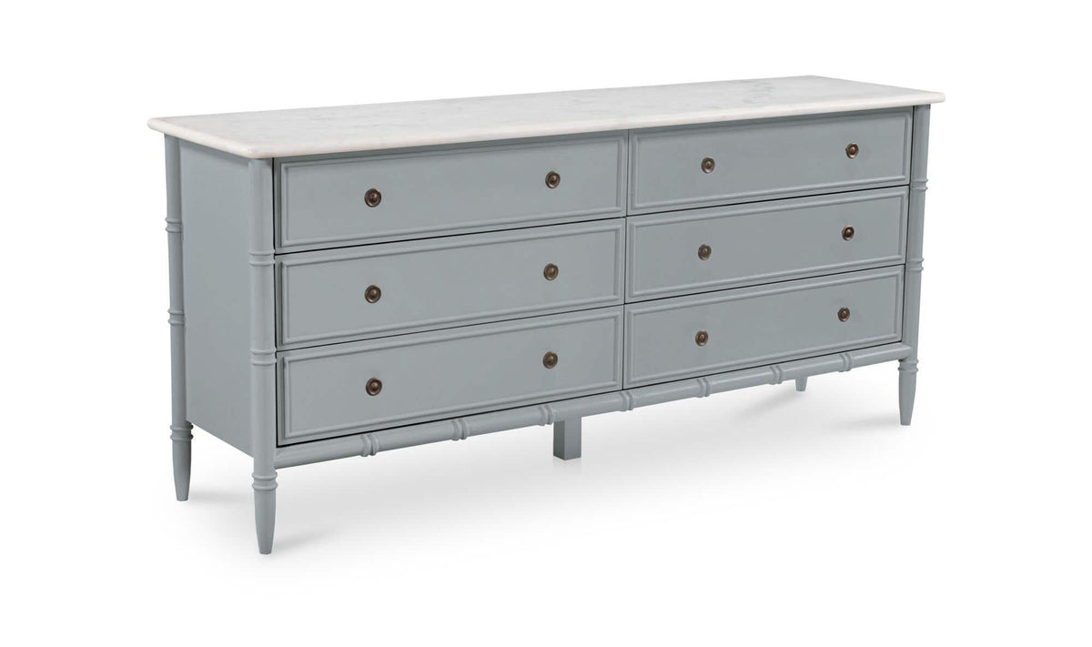 Eleanor 6 Drawer Dresser Light Blue by Moe's Home Collection - view 4