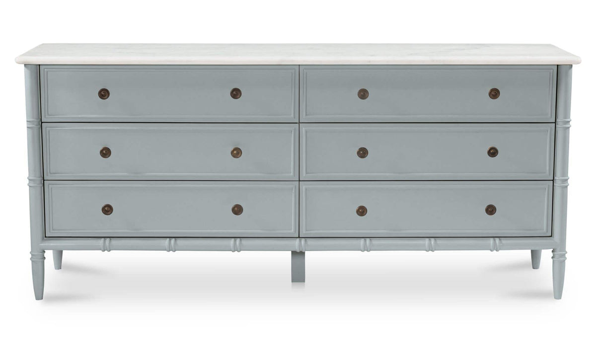 Eleanor 6 Drawer Dresser Light Blue by Moe's Home Collection - view 2