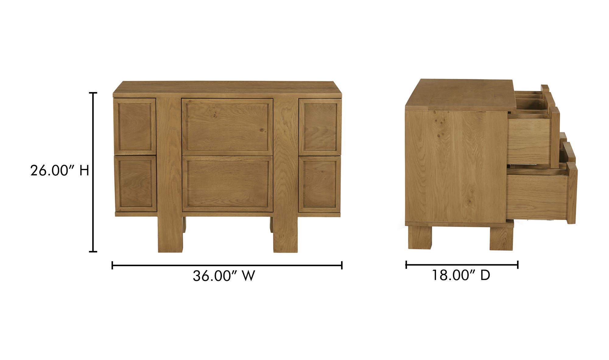 Henley Nightstand Brown by Moe's Home Collection - view 17
