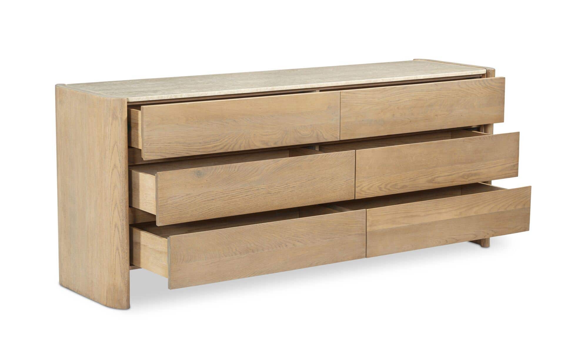 Lane 6 Drawer Dresser Natural by Moe's Home Collection - view 6