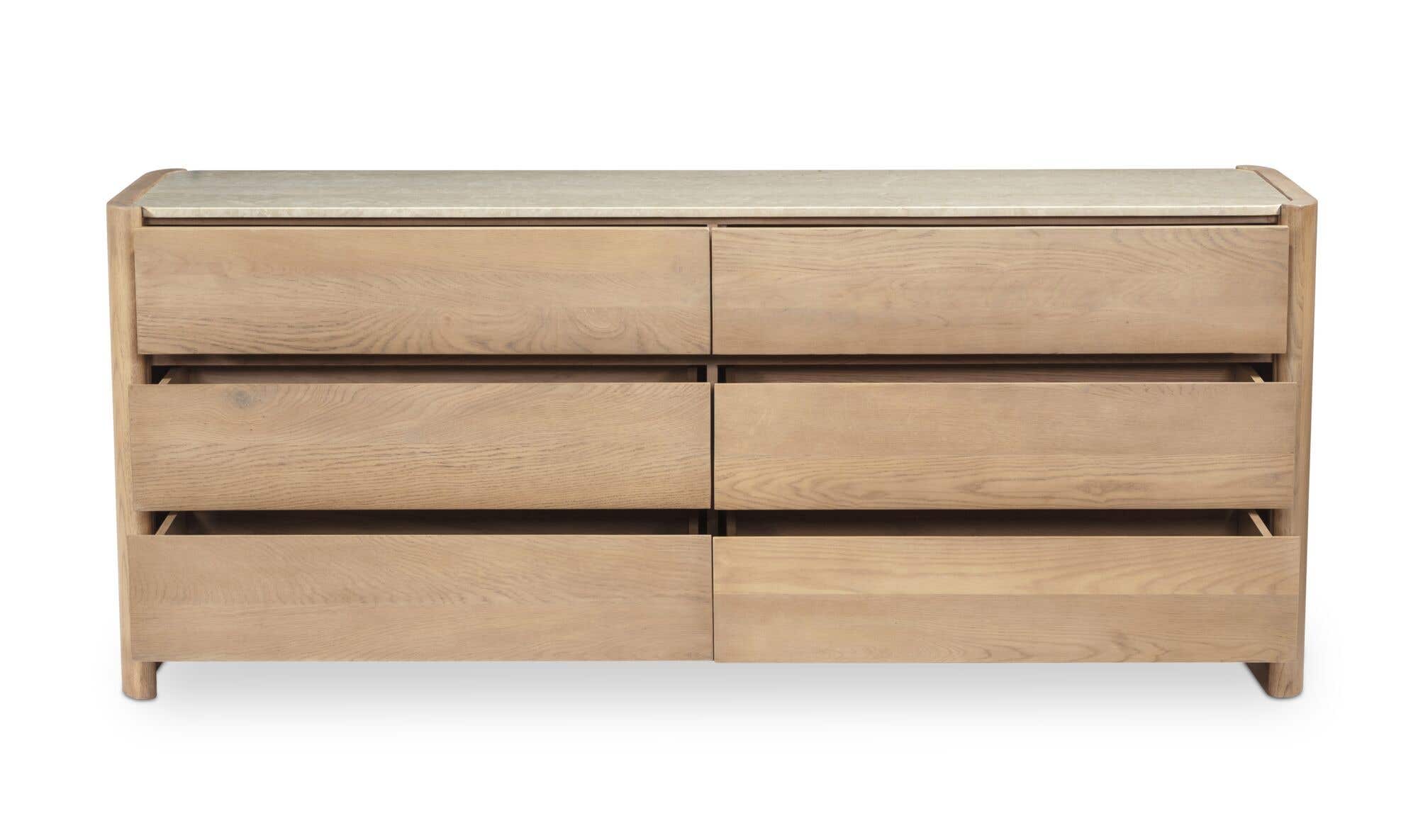 Lane 6 Drawer Dresser Natural by Moe's Home Collection - view 5