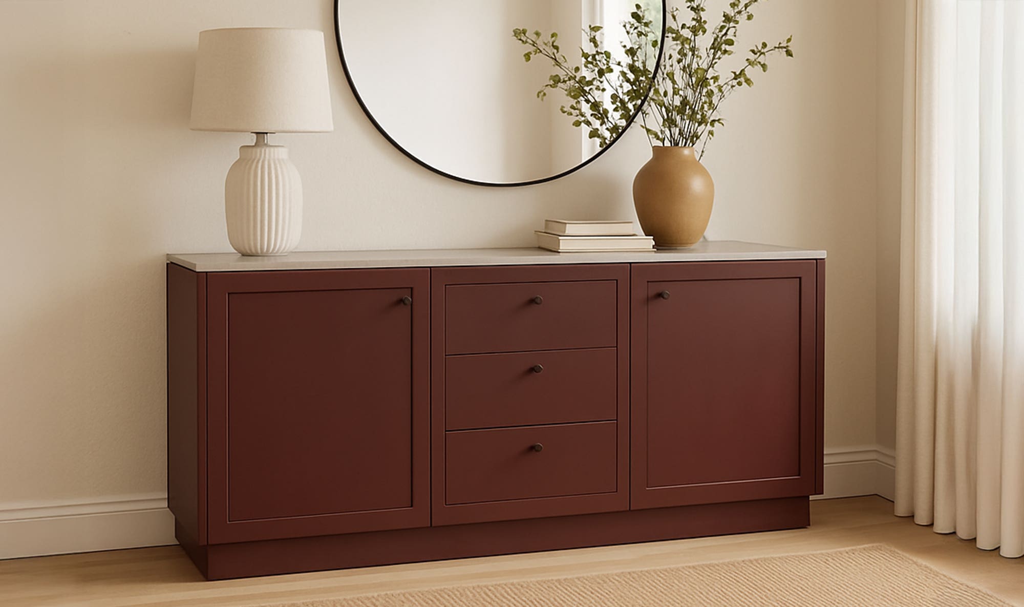 Nadine Sideboard Deep Burgundy by Moe's Home Collection - view 6