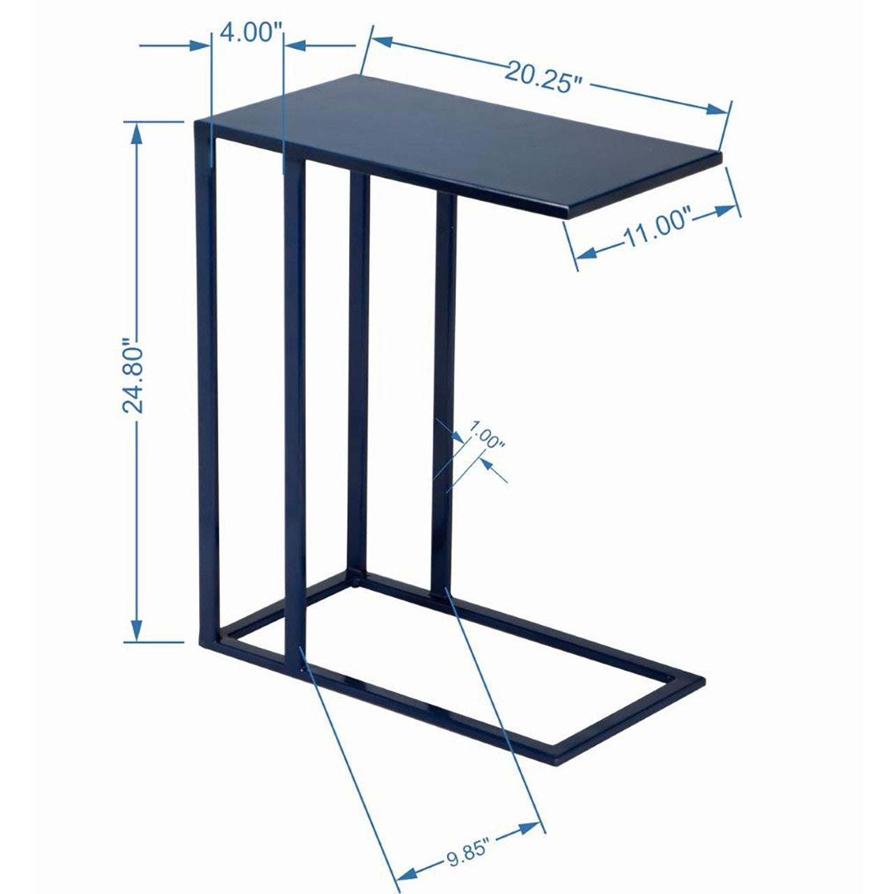 Elements - Tanu - C-Table Enamel Top End Table - Navy