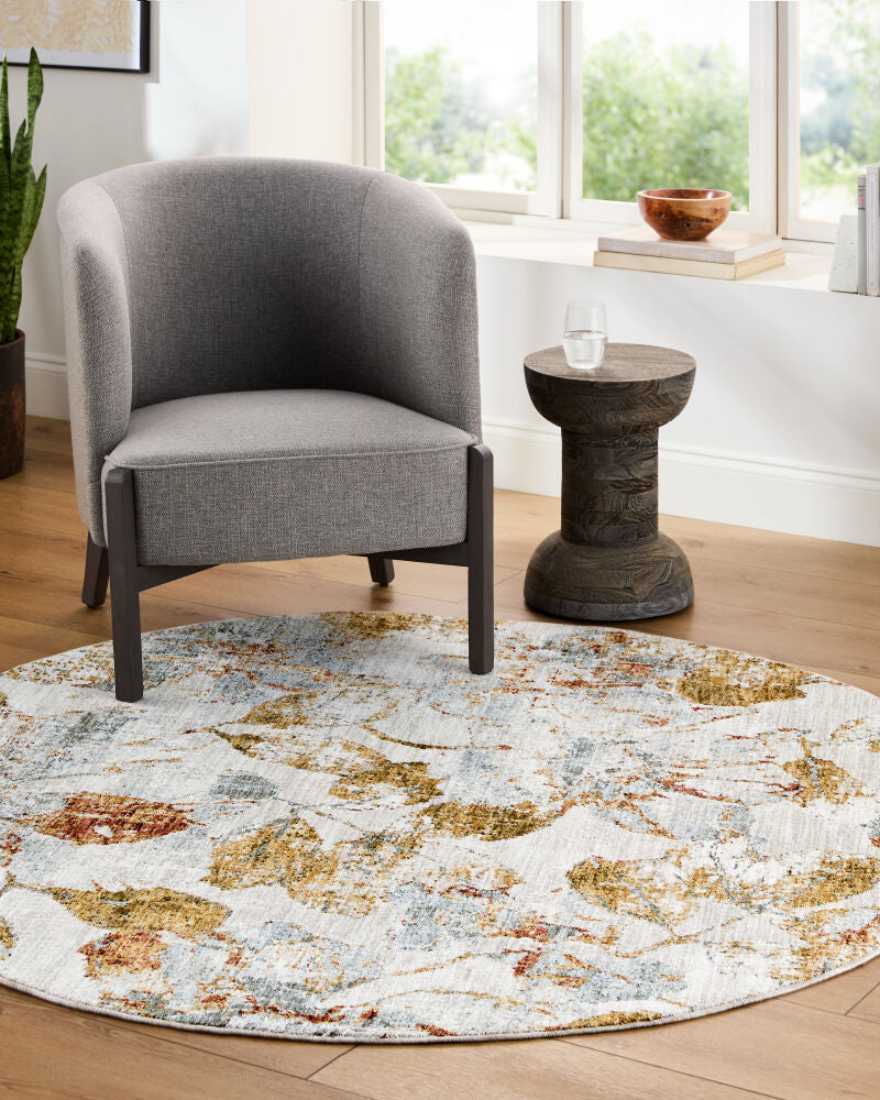 Roseanne Deep Teal/Rust Machine Woven Rug - roomscene