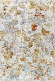 Roseanne Deep Teal/Rust Machine Woven Rug - 2'7" x 10'
