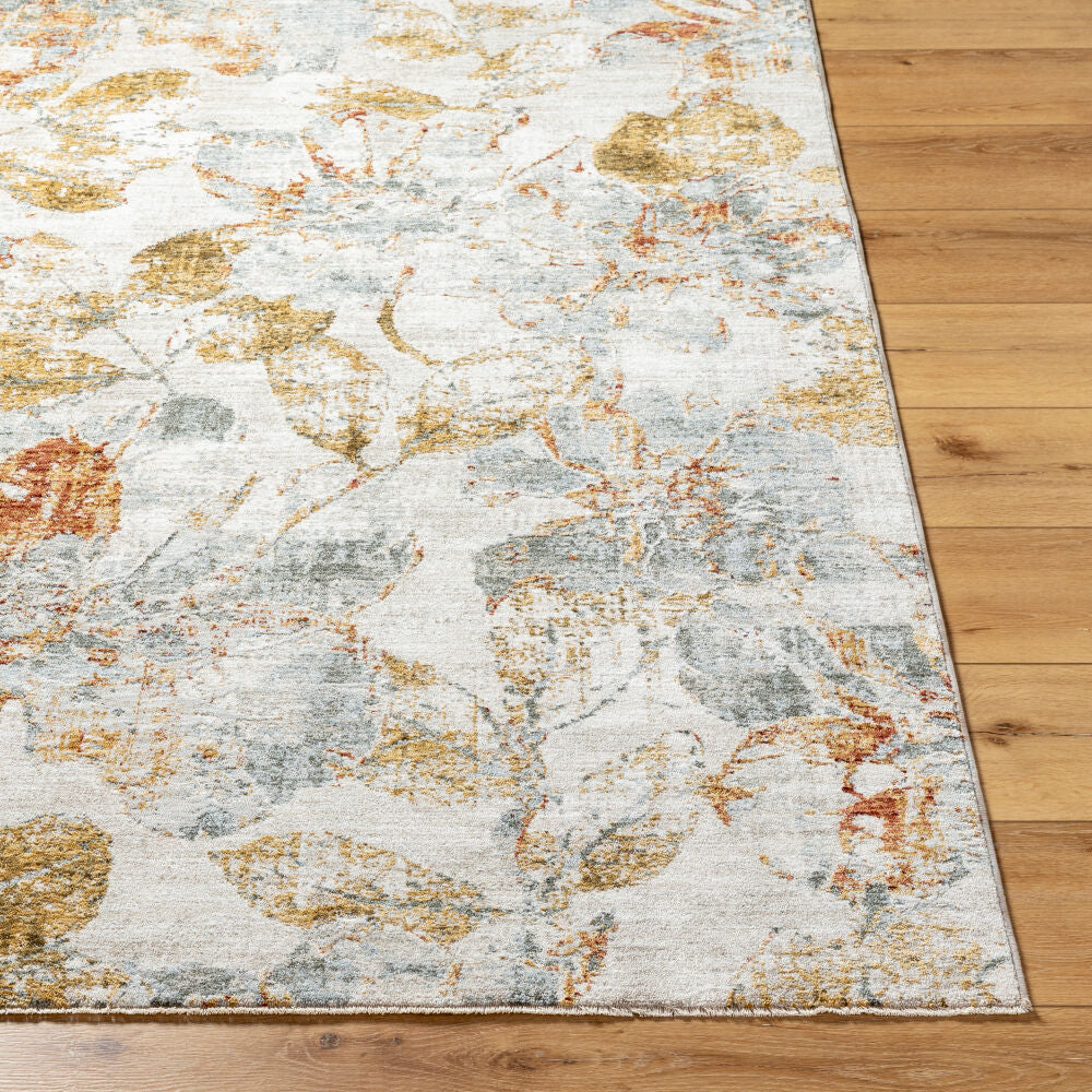 Roseanne Deep Teal/Rust Machine Woven Rug - front