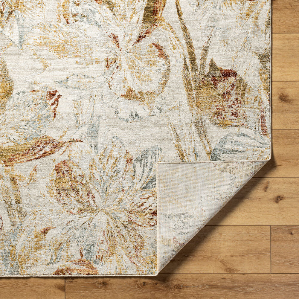 Roseanne Light Blue/Rust Machine Woven Rug RSE-2301 - fold