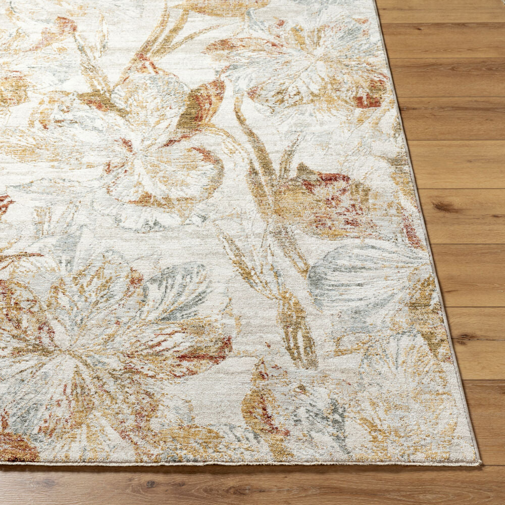 Roseanne Light Blue/Rust Machine Woven Rug RSE-2301 - front
