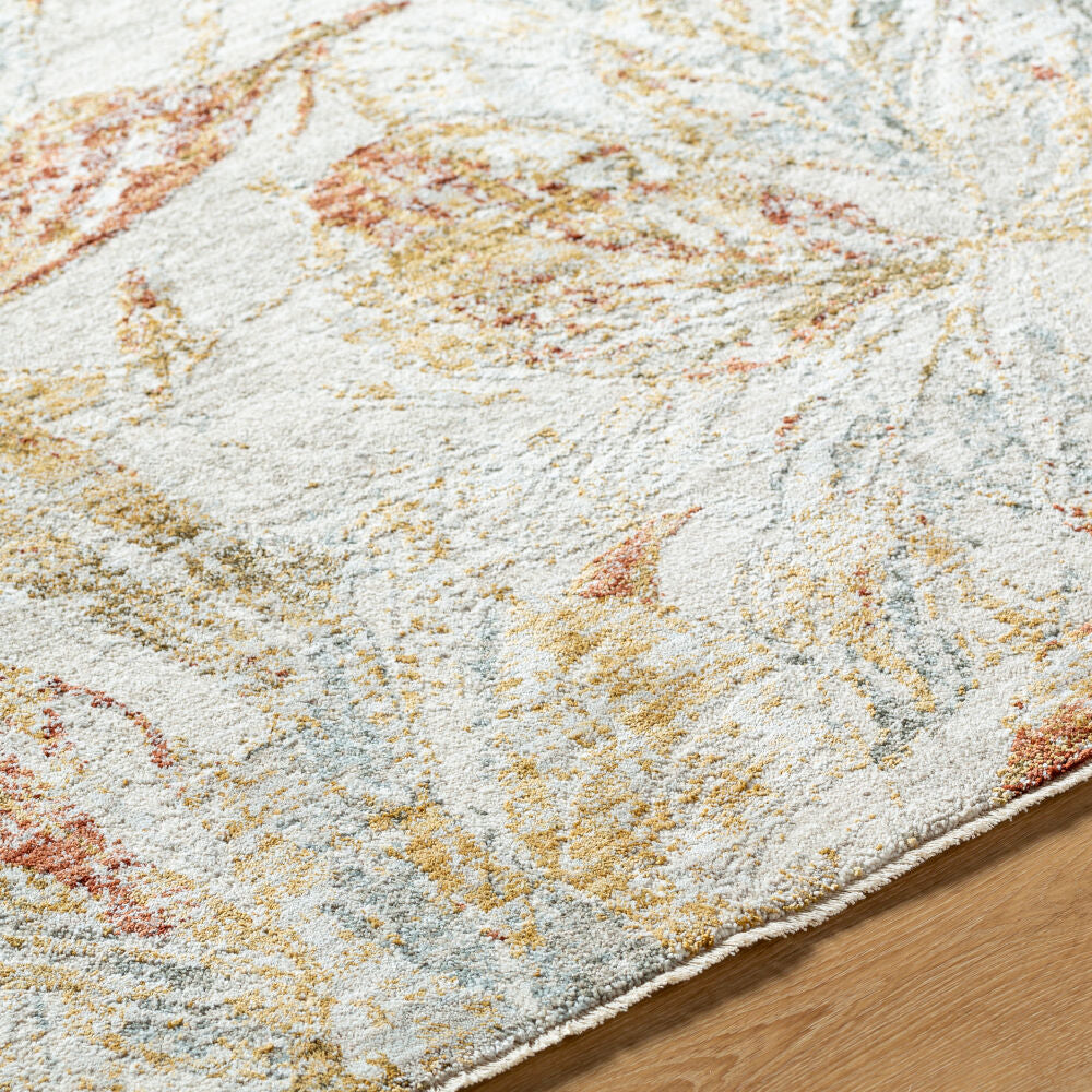 Roseanne Light Blue/Rust Machine Woven Rug RSE-2301 - texture