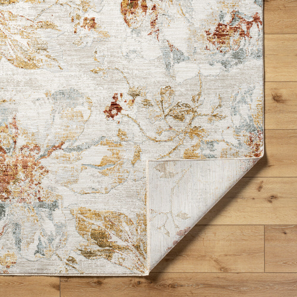 Roseanne Light Blue/Rust Machine Woven Rug RSE-2302 - fold