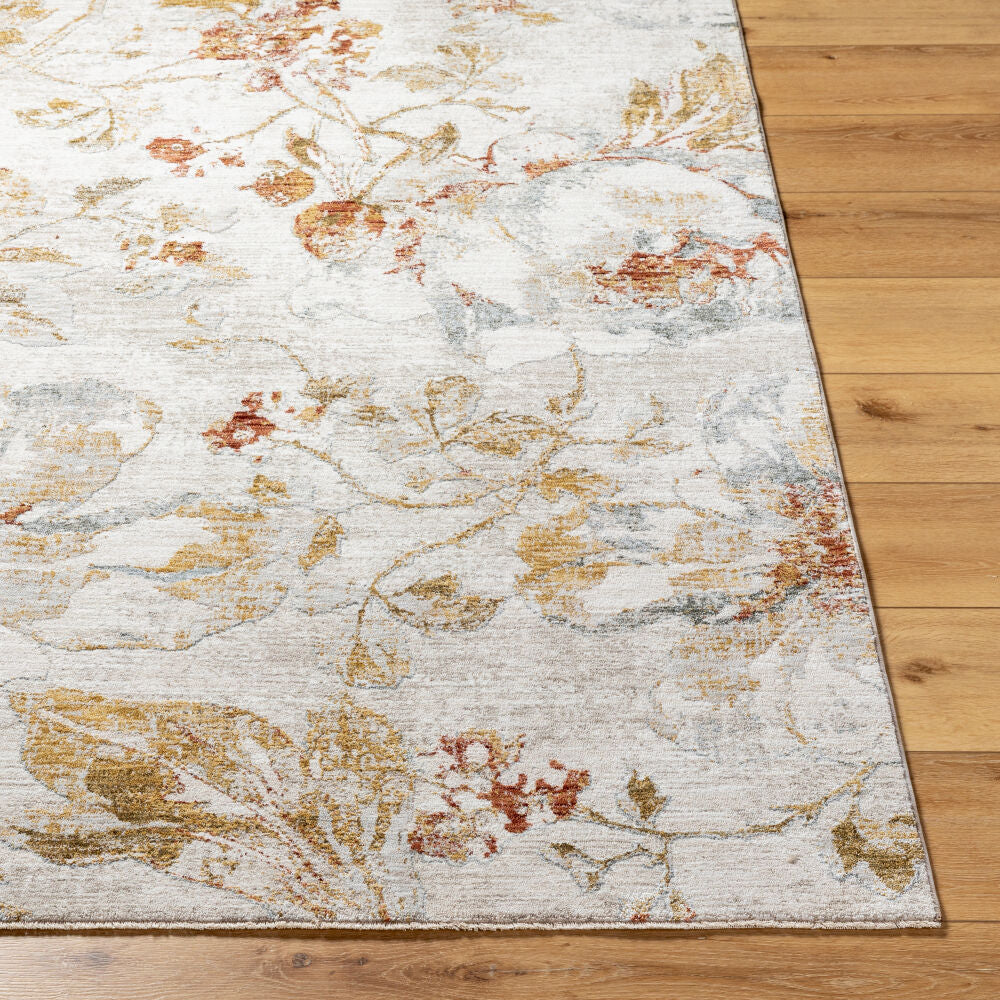 Roseanne Light Blue/Rust Machine Woven Rug RSE-2302 - front