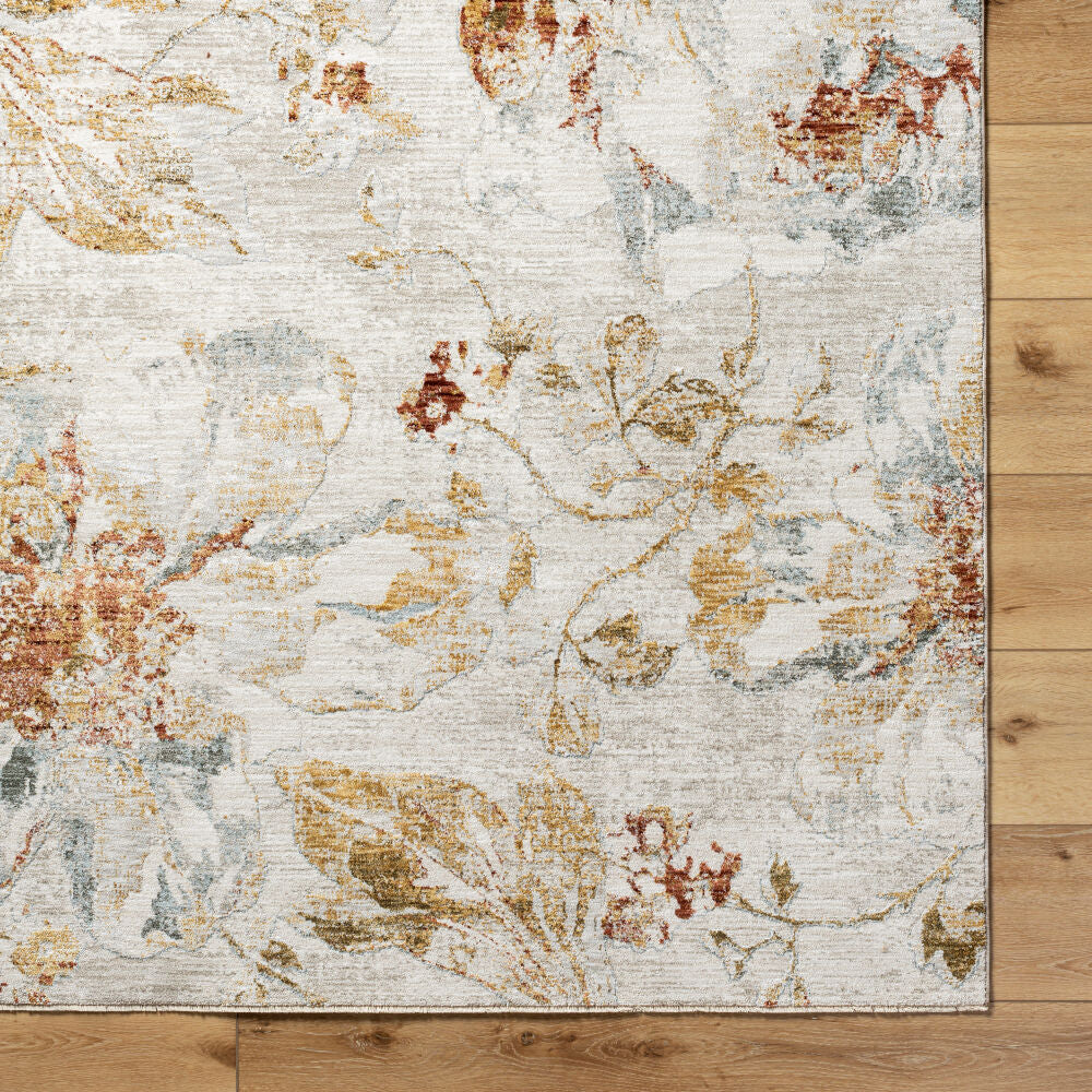 Roseanne Light Blue/Rust Machine Woven Rug RSE-2302 - overhead