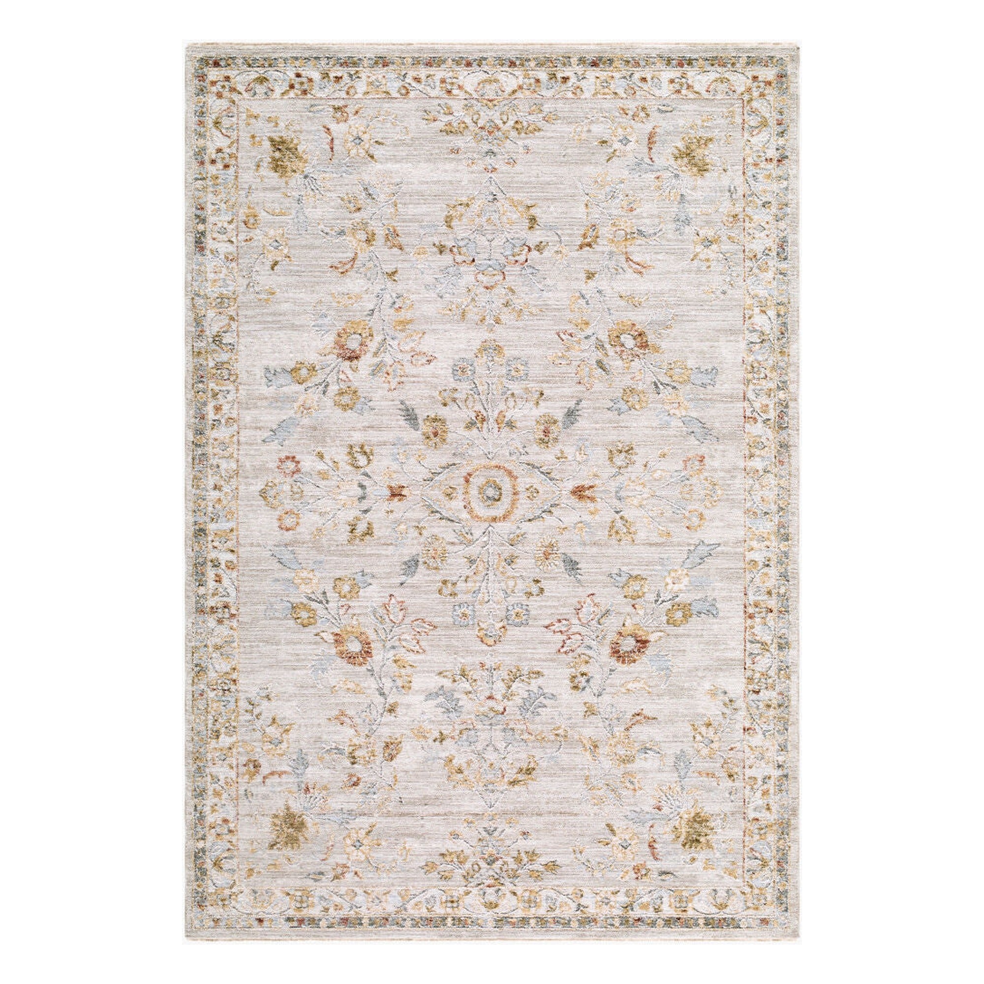 Roseanne Cream/Sage Machine Woven Rug - 2'7" x 10'