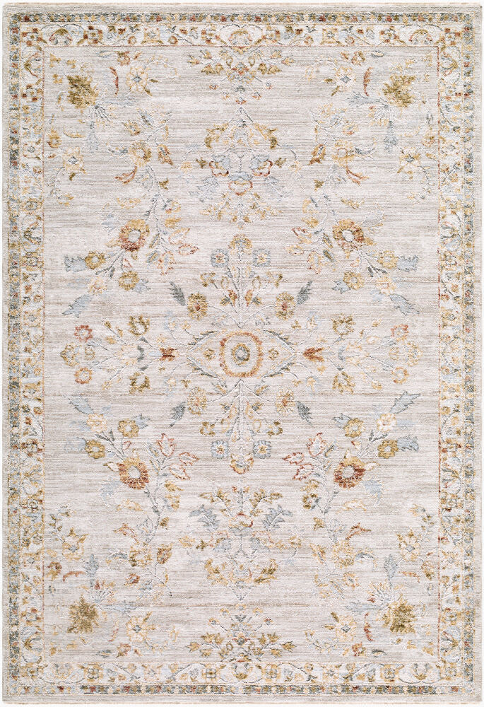Roseanne Cream/Sage Machine Woven Rug - 2'7" x 10'