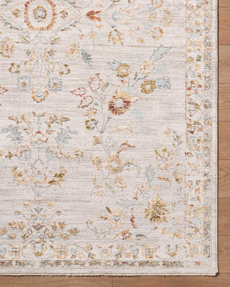 Roseanne Cream/Sage Machine Woven Rug - overhead