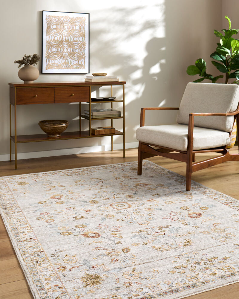 Roseanne Cream/Sage Machine Woven Rug - roomscene
