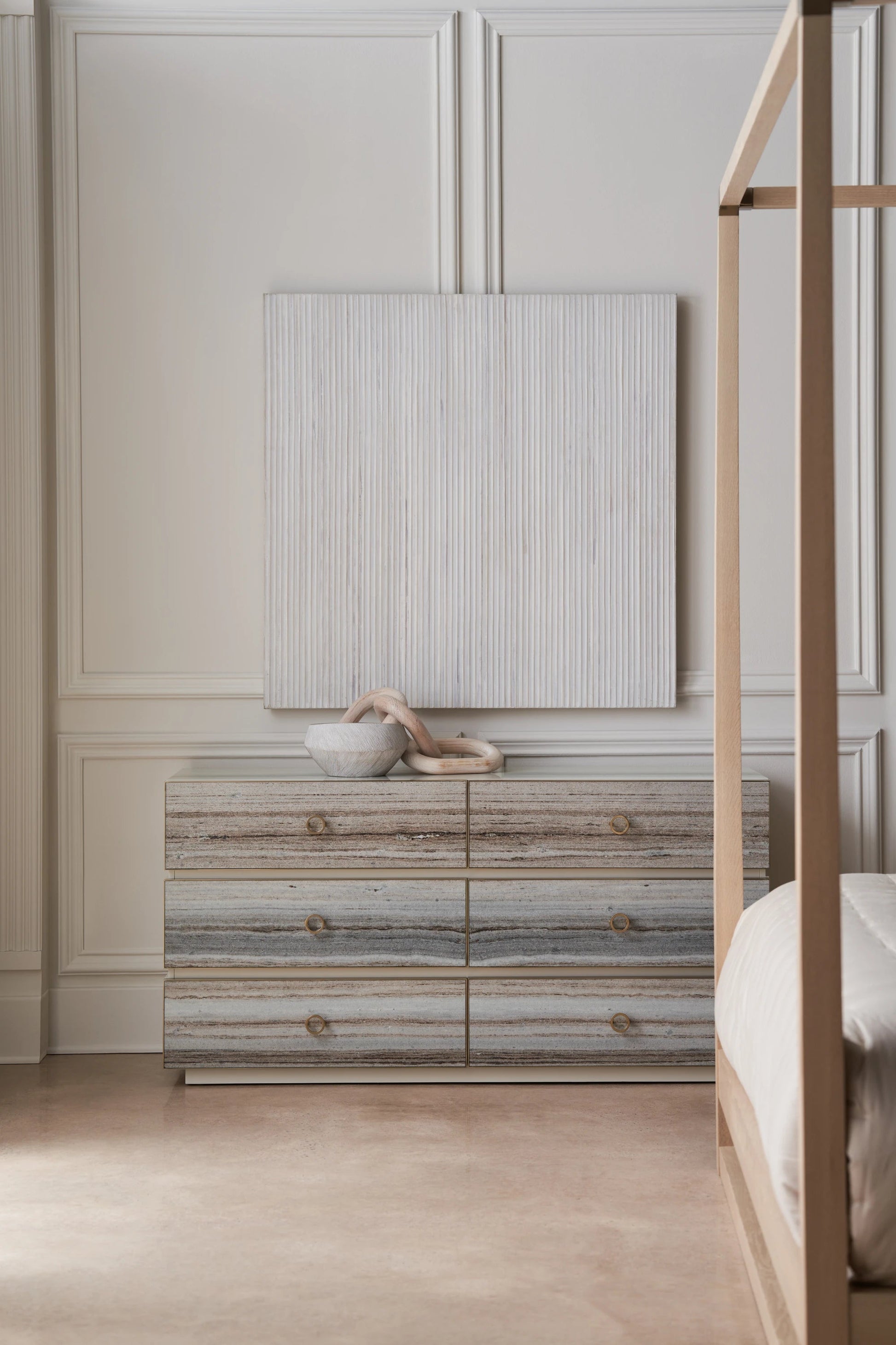 Bedrock Dresser Almond Milk 64" by Caracole - view 2
