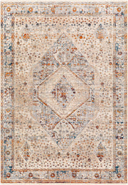 Arya Beige/Olive Machine Woven Rug - 3'3" x 10'