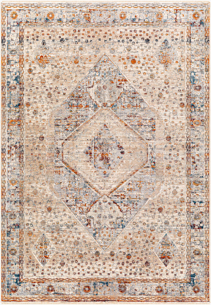 Arya Beige/Olive Machine Woven Rug - 3'3" x 10'