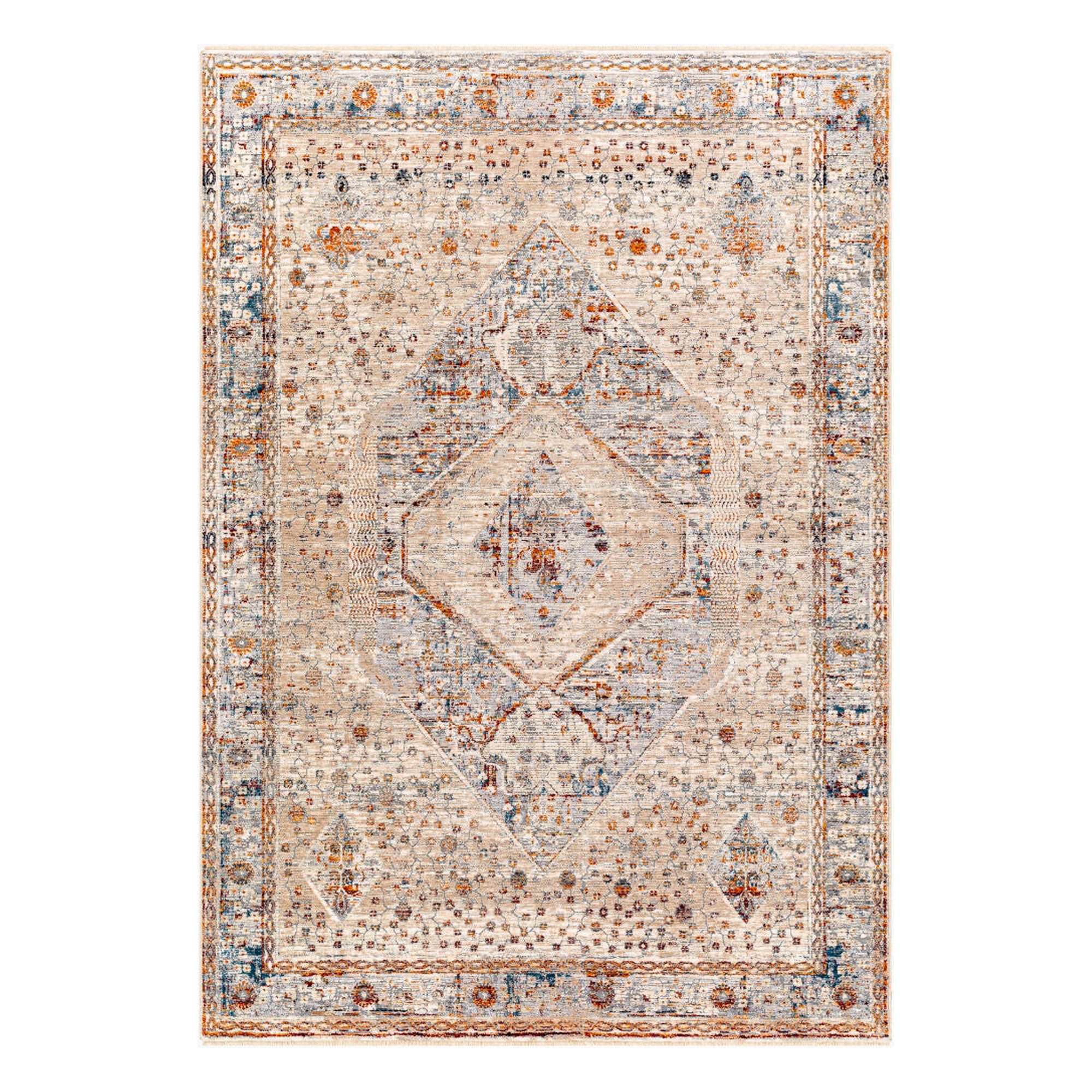 Arya Beige/Olive Machine Woven Rug - 3'3" x 10'