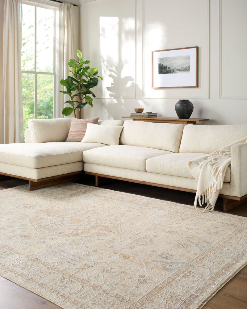 The Vintage Edit Cream/Tan Machine Woven Rug RZVE-2300 - roomscene