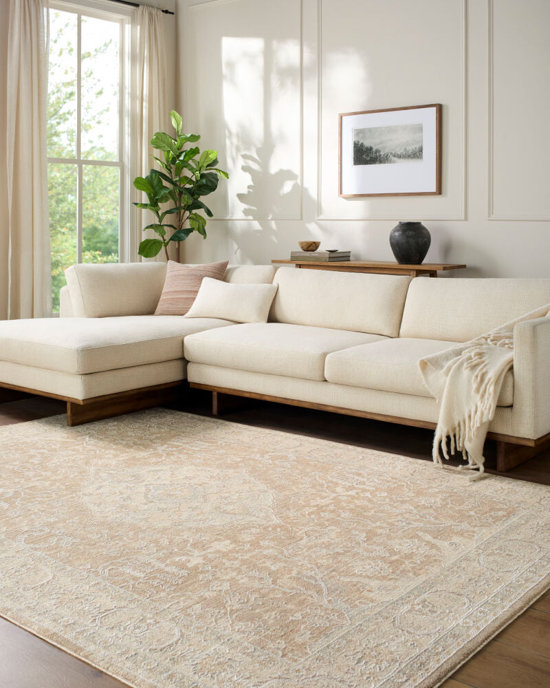 The Vintage Edit Cream/Tan Machine Woven Rug RZVE-2301 - roomscene