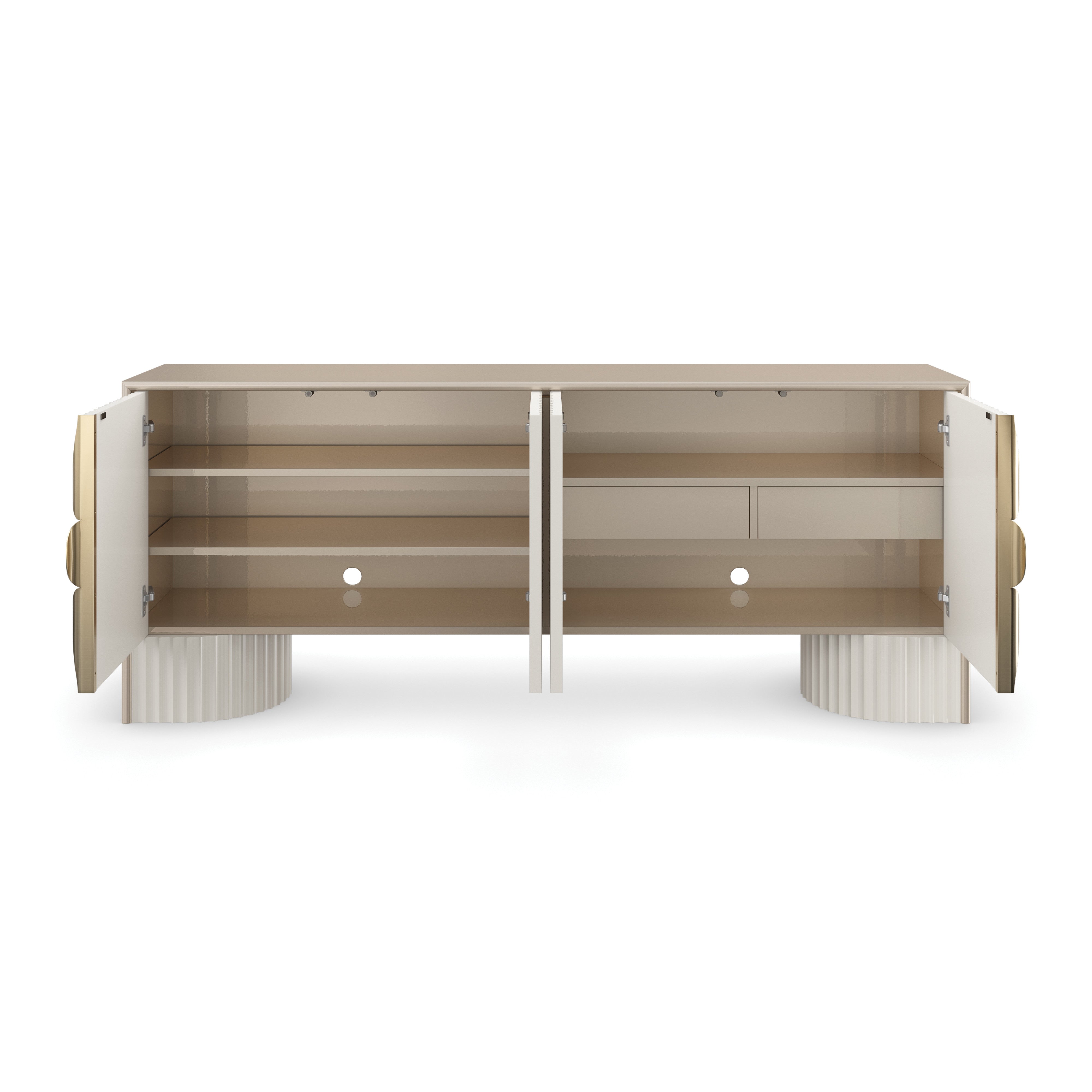 Corinthian Almond Milk Entertainment Console 80" by Caracole - view 9